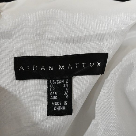Aidan Mattox Embroidered Bodice Mesh Ballgown black and Ivory | Size 2 - Picture 9 of 10